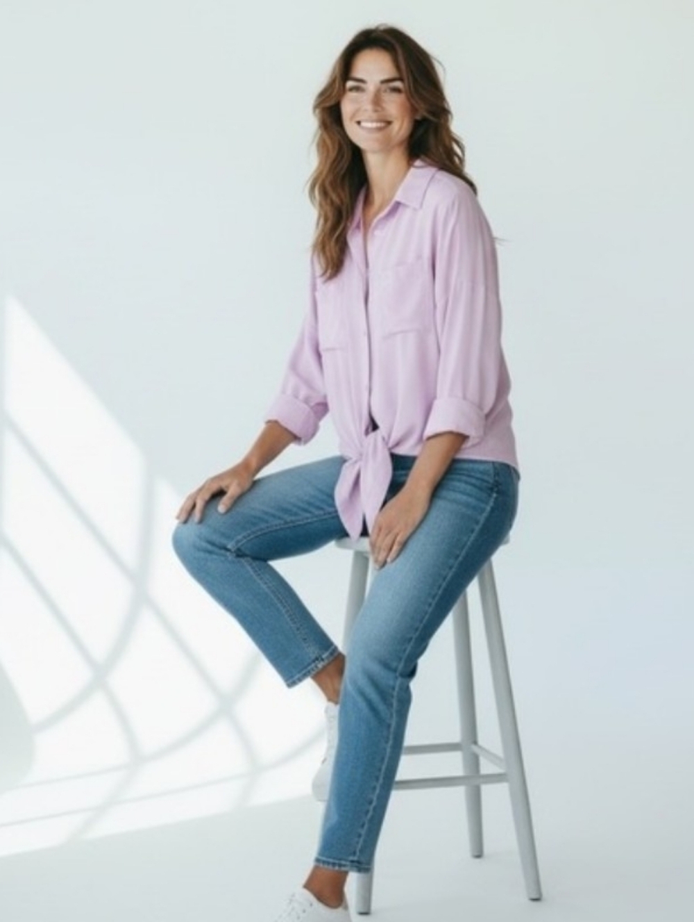 Maeve Tie-Front Button Down Shirt